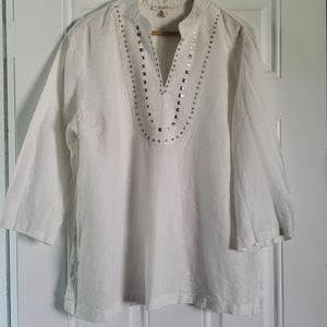 JM Collection Woman Top with slv/gold accents